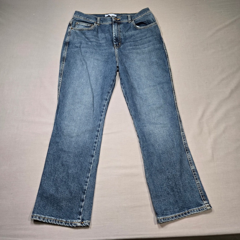 Antonio Melani‎ High Rise Straight Leg Jeans Medium Wash Blue Size 32 / 14